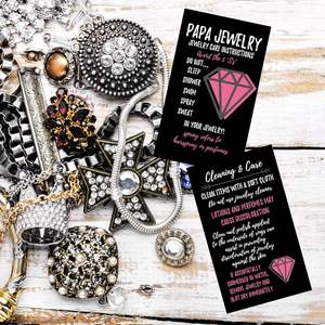 Biglietti per la pulizia dei gioielli con Design geometrico rosa massiccio 50 pz cartoncini Premium opachi per consulenti Bling <span class=keywords><strong>Queen</strong></span> - Product Image 3