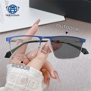 Teenyoun 2024 lunettes photochromiques pour hommes lunettes de blocage de la lumière bleue <span class=keywords><strong>Photo</strong></span> gris montures optiques Anti-lumière bleue lunettes carrées - Product Image 1