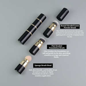 Màu Đen 3 Trong 1 Xách Tay Pha Trộn Chất Lỏng Stick Biểu Tượng Tùy Chỉnh Du Lịch Bán Buôn Mini Chất Lượng Cao Nền Tảng Chuyên Nghiệp Trang Điểm Bàn Chải - Product Image 4