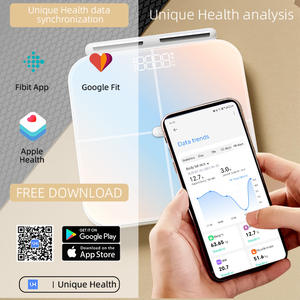 Báscula Inteligente de Grasa Corporal Recargable con Ocho Electrodos, Aplicación, Diseño Rectangular Colorido y Carga USB - Product Image 4