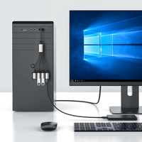 Adaptador Hub OTG USB-C de 4 Puertos, Cable de Nailon Trenzado, Conductor de Cobre Puro, Carga Rápida de 5A, Transferencia de Datos USB 2.0, para Teléfonos y Laptops, OEM