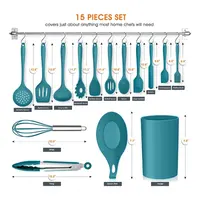Rpet-Utensilios de cocina de silicona de color LFGB, utensilios de cocina y comedor, juego de utensilios de silicona