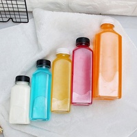 Sans BPA 60ml 4oz 350ml 12oz 500ml 16oz 32oz Bouteilles en plastique PET carrées françaises vides pour boisson jus lait thé avec bouchons