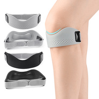 Attelle de soutien ajustable pour le genou avec double sangle en silicone pour la course, le cyclisme, le basketball, le badminton, le fitness – Sangle rotulienne