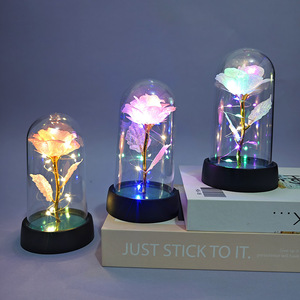 Fleur artificielle <span class=keywords><strong>en</strong></span> <span class=keywords><strong>verre</strong></span> avec <span class=keywords><strong>rose</strong></span> éternelle <span class=keywords><strong>et</strong></span> lumière LED pour femmes, <span class=keywords><strong>rose</strong></span> de <span class=keywords><strong>la</strong></span> <span class=keywords><strong>Belle</strong></span> <span class=keywords><strong>et</strong></span> <span class=keywords><strong>la</strong></span> Bête, cadeaux d'anniversaire pour filles, Noël - Product Image 1