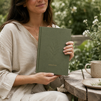 Journal guidé personnalisé LABON avec couverture en lin, journal de pleine conscience, exercices de respiration, papeterie pour la santé mentale, carnet de bien-être