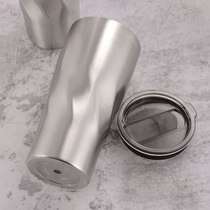 แก้วน้ำสแตนเลสเก็บความเย็นแบบมีฝาปิด ขนาด 20 ออนซ์ 30 ออนซ์  ผนังสองชั้น  ลายเกลียว  สำหรับใส่เบียร์ กาแฟ  พร้อมโลโก้สั่งทำได้ - Product Image 6