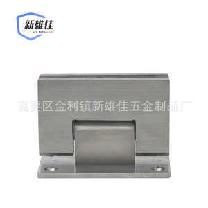 304 Stainless Steel 90 Degree Single Side Glass Door <b>Clip</b> Wall Mount Rectangle Brushed Matte Black Shower Room Hinge - Product Image 4