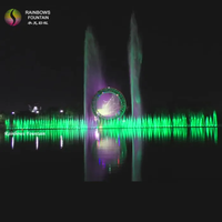 Spectacle laser de fontaine de musique DMX programmable flottante de lac de 180m de long avec la 3ème plus grande cascade de structure en O au monde
