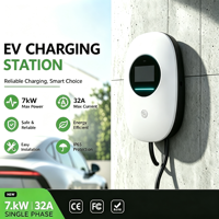 Stasiun Pengisian Daya Rumah Tipe 2 AC Smart EV Wallbox 7kW dengan Kontrol Aplikasi WiFi RFID OCPP IP65 CE FCC OEM Garansi Langsung 18 Bulan