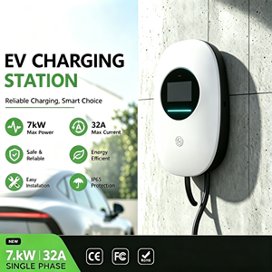 Borne de recharge murale intelligente pour véhicules électriques 7 kW AC Type 2 avec contrôle par application WiFi RFID OCPP, IP65, CE, FCC, OEM Direct, garantie 18 mois - Product Image 1