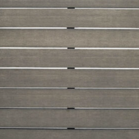 Table Basse Carrée en Bois Composite (Poly Lumber) pour Restaurant, Extérieur, Durable, Commerciale, en Aluminium et Plastique, Gris Foncé, Effet Teck Vieilli
