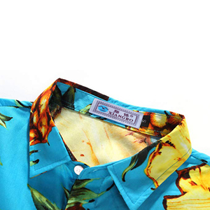 Dernière conception bleu clair imprimé ananas hawaïen chemise décontractée à manches courtes pour enfants - Product Image 3
