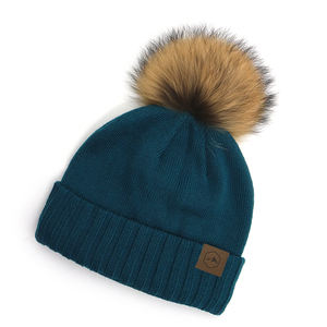 หมวกฤดูหนาวหมวกบีนนี่ปอมสำหรับคุณแม่และฉันขนาดแตกต่างกันพร้อมซับในขนแกะอบอุ่น - Product Image 3