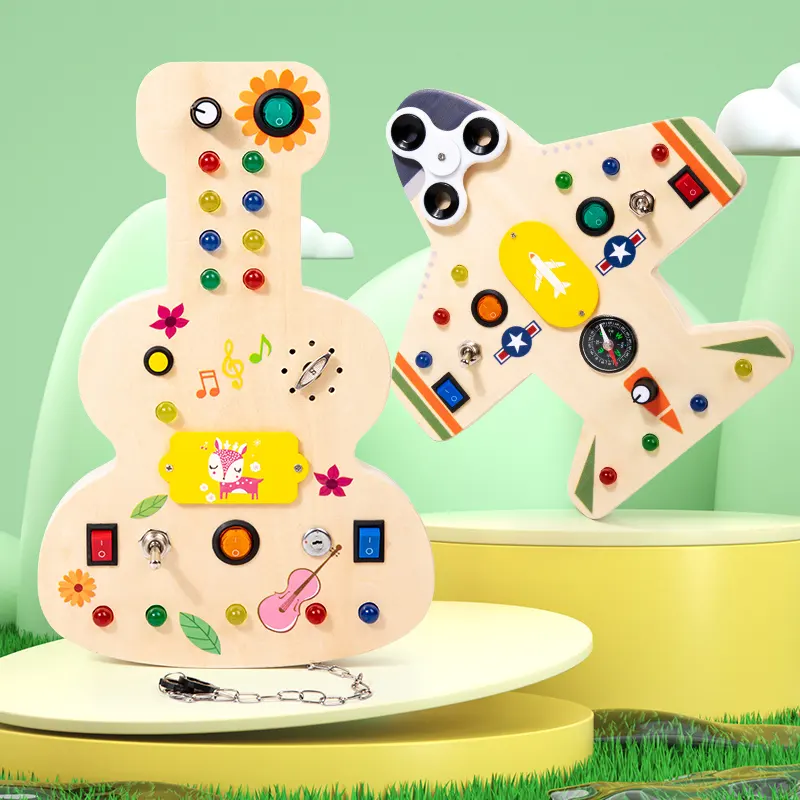 Lichtsc halter Spielzeug für Kleinkinder Montessori Busy Board, Spielzeug mit Knöpfen zum Schieben für Kinder, pädagogisches Lernen Zappeln Spielzeug