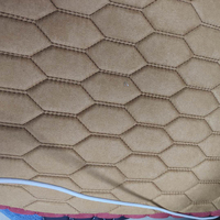 Tissu matelassé brodé en suède avec mousse et surpiqûres pour sièges de voiture, cuir automobile, tissu personnalisé