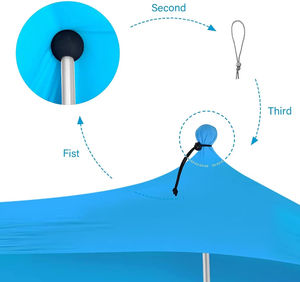 Rüzgar geçirmez özelliği entegre aile çadırı dayanıklı muşamba malzemesi ile taşınabilir açık plaj güneşlik çadır - Product Image 6