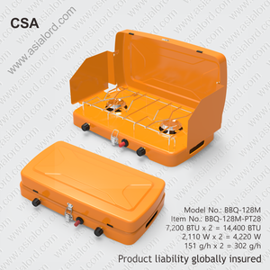 Passen Sie Multifunktion picknick im Freien außerhalb Wandern BBQ Kochen 2 Brenner tragbaren <span class=keywords><strong>Camping</strong></span> Gasherd - Product Image 3