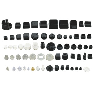 Kursi perabotan plastik pipa karet karpet lantai dasar kaki logam melindungi akhir pipa persegi bulat lubang masukan steker - Product Image 4