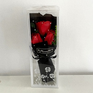 Ramo Pequeño Hecho a Mano de Rosas y <span class=keywords><strong>Claveles</strong></span>, Caja de Regalo de Jabón para el Día de San Valentín, Día del Maestro, Navidad, Compra al por Mayor de 3 Ramos, Flores Artificiales - Product Image 6