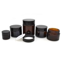 Hochwertige dicke Braunglas-Cremetiegel 5 ml 10 ml 15 ml 30 ml 50 ml 100 ml Glaskosmetikbehälter Glas für die Herstellung von