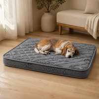 Coussin pour chien gris à profil bas, matelas matelassé pour animaux âgés, accès facile, coussin de sol intérieur