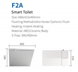 <span class=keywords><strong>WC</strong></span> intelligent F2A à poser au sol, en céramique, avec siège chauffant, chasse d'eau ultra-vortex, blanc, pour salle de bain - Product Image 4
