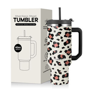 Vaso de 40oz con pajita de doble y tapa para sorbos, taza de viaje de acero inoxidable con aislamiento al vacío reutilizable, sin BPA - Product Image 3