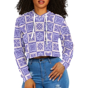 <span class=keywords><strong>Felpa</strong></span> con l'ombelico di alta qualità stampata su richiesta per donne <span class=keywords><strong>felpa</strong></span> Casual con cappuccio in tessuto hawaiano su misura - Product Image 4