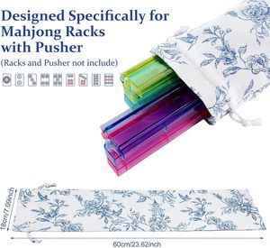 Bolsa de Almacenamiento para Mahjong Americana de Poliéster Estampado, Juego de 3 Piezas, Impresión Serigrafiada, Gran Capacidad, Portátil, para Viaje - Product Image 4