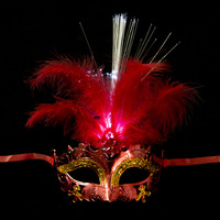 Femmes chaudes déguisement fête Halloween LED allumer des masques de plumes de fibre pour la barre de mariage Cosplay