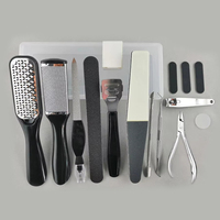 Kit de manucure professionnel en acier inoxydable de haute qualité, 15 pièces/ensemble, lime à pieds, râpe, brosse à talons, éliminateur de callosités, durable et portable