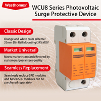 Dispositif de protection contre les surtensions Westhomes SPD 4P 275VAC In20kA Imax40kA Up1.5kV IEC pour panneaux électriques