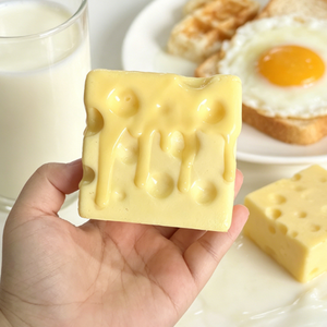 Bloque de queso derretido de PU de 7,5 cm con orificios y textura goteante, tacto suave y cómodo, diseño exterior bonito, adorno para tienda de accesorios - Product Image 6