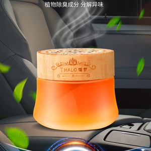 Ambientador Sólido para Auto Thalo, Botella de Vidrio con Tapa de Madera, Fragancia Natural, Uso en Auto sin Electricidad - Product Image 2