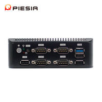 Piesia OEM Nano Mini PC 2 Ethernet Celeron J1900 Atom E3845 Quad Core 4COM 1 * VGA X86 Thin Client Barebone Mini PC para negocios