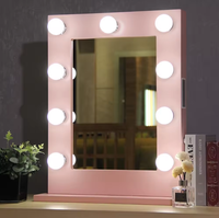 Miroir cosmétique contemporain à LED Miroir de coiffeuse en verre personnalisé Petit miroir de courtoisie en métal pour chambre de filles