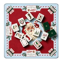 Set Mahjong Amerika Bertema Natal Santa Vintage Xmas Us Game Tiles untuk Hiburan dan Hadiah Liburan