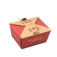 Boîtes à repas en papier kraft sur mesure, contenants jetables pour la vente à emporter, boîtes à poulet frit de style coréen, boîtes à collation