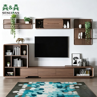 Meuble TV design moderne, vente chaude, meuble TV et table basse noirs pour salon