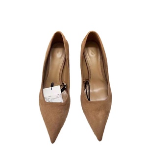 Nuevos Zapatos de Tacón Alto para Mujer, Tacones Gruesos, Zapatos de Tacón Alto Puntiagudos para Mujer, Color Sólido, Gamuza, Moda para Exteriores - Product Image 5