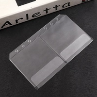 Pochettes de reliure à 6 anneaux A6 Semi-Transparent PVC étanche pochette de carte rabat reliure à feuilles mobiles pochettes de reliure à fermeture éclair