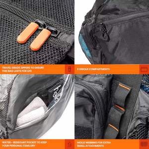 Custom Large Capacity <b>Foldable</b> Outdoor Diving Mesh Duffel <b>Bag</b> for Scuba Dive Snorkel Equipment Mesh Duffle <b>Beach</b> Tote <b>Bag</b> - Product Image 3