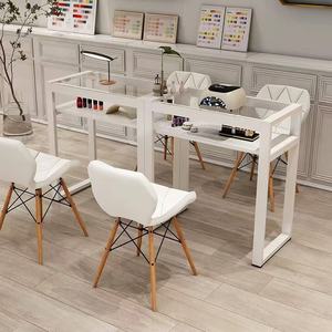 Table de manucure en verre pour salon, simple et double, pour hôtel, restaurant, salle à manger, salle de bain, à <span class=keywords><strong>prix</strong></span> avantageux - Product Image 1