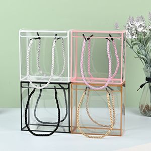 Caixa Transparente Quadrada de <span class=keywords><strong>PET</strong></span> para Presentes, Bouquet de Flores, Caixa de PP para Bolos e Doces, Caixa de Presente Transparente - Product Image 1