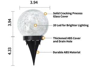 Năng lượng mặt trời cảnh quan mặt đất ánh sáng ngoài trời toàn cầu Đèn không thấm nước năng lượng mặt trời dẫn bóng Đèn lối đi - Product Image 4