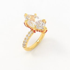 Anillo de Oro Blanco con Diamante Cultivado en Laboratorio, Corte Marquesa, Certificado IGI, HPHT CVD, 2ct 4ct, Engaste de Garras, Oro 10k 14k para Mujer - Product Image 1