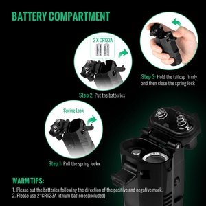 Siêu nhỏ gọn 1200 lumens nhôm Led cao nhấp nháy ánh sáng đèn pin IP65 không thấm nước> 208M chùm khoảng cách cho phạm vi phụ kiện - Product Image 4