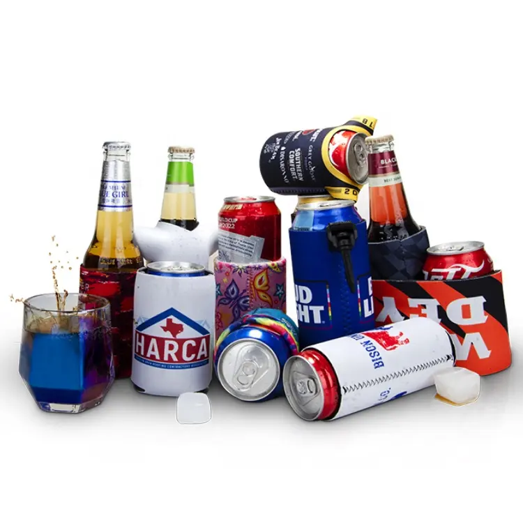 Enfriador de latas con impresión personalizada para regalo de fiesta, Enfriador de cerveza Universal aislado, soporte rechoncho para botella