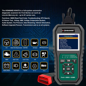 KW470 ABS SRS SAS Scanner de diagnostic automobile complet du moteur et testeur de <span class=keywords><strong>batterie</strong></span> 12V pour <span class=keywords><strong>Ford</strong></span> - Product Image 2